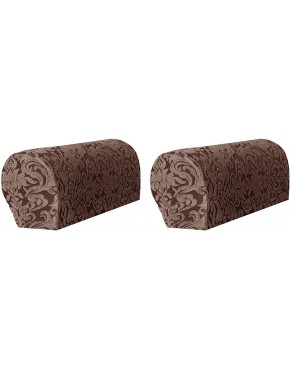 DELITLS 1 paire de housses de protection élastiques pour accoudoir de canapé Housses amovibles pour accoudoir de canapé Protège-meubles café foncé B098B63QSS