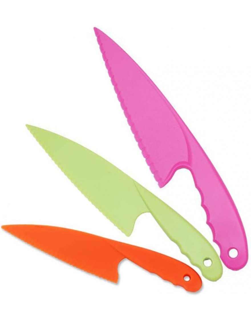 Couteaux de Cuisine en Plastique,3 Pack Couteaux de Sécurité pour Enfants Couteaux à Légumes en Nylon en 3 Tailles pour Pain Salade de Laitue sans BPA B086QLKW4P