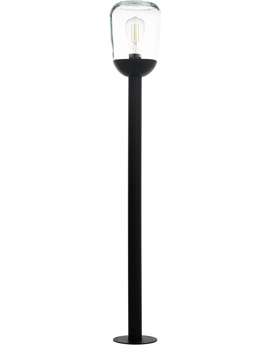 Eglo Lampe d'Extérieur Donatori 1 Ampoule Lampe d'Extérieur Vintage Rétro Lampadaire en Fonte d'Aluminium Noir et Verre Transparent Lampe Extérieure avec Douille E27 Ip44 B082RH47LM