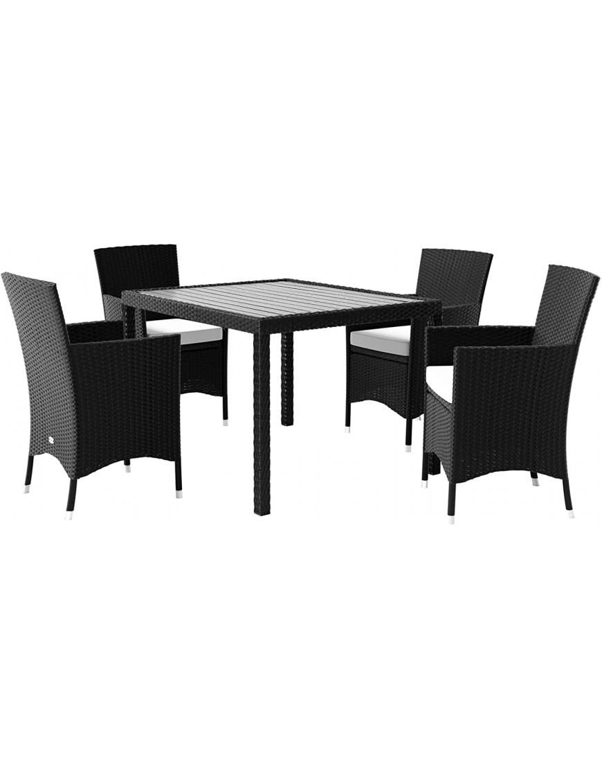 Deuba Salon de Jardin en polyrotin avec Table WPC 90x90cm chaises empilables Ensemble extérieur modèle à Choisir B07ND26P58