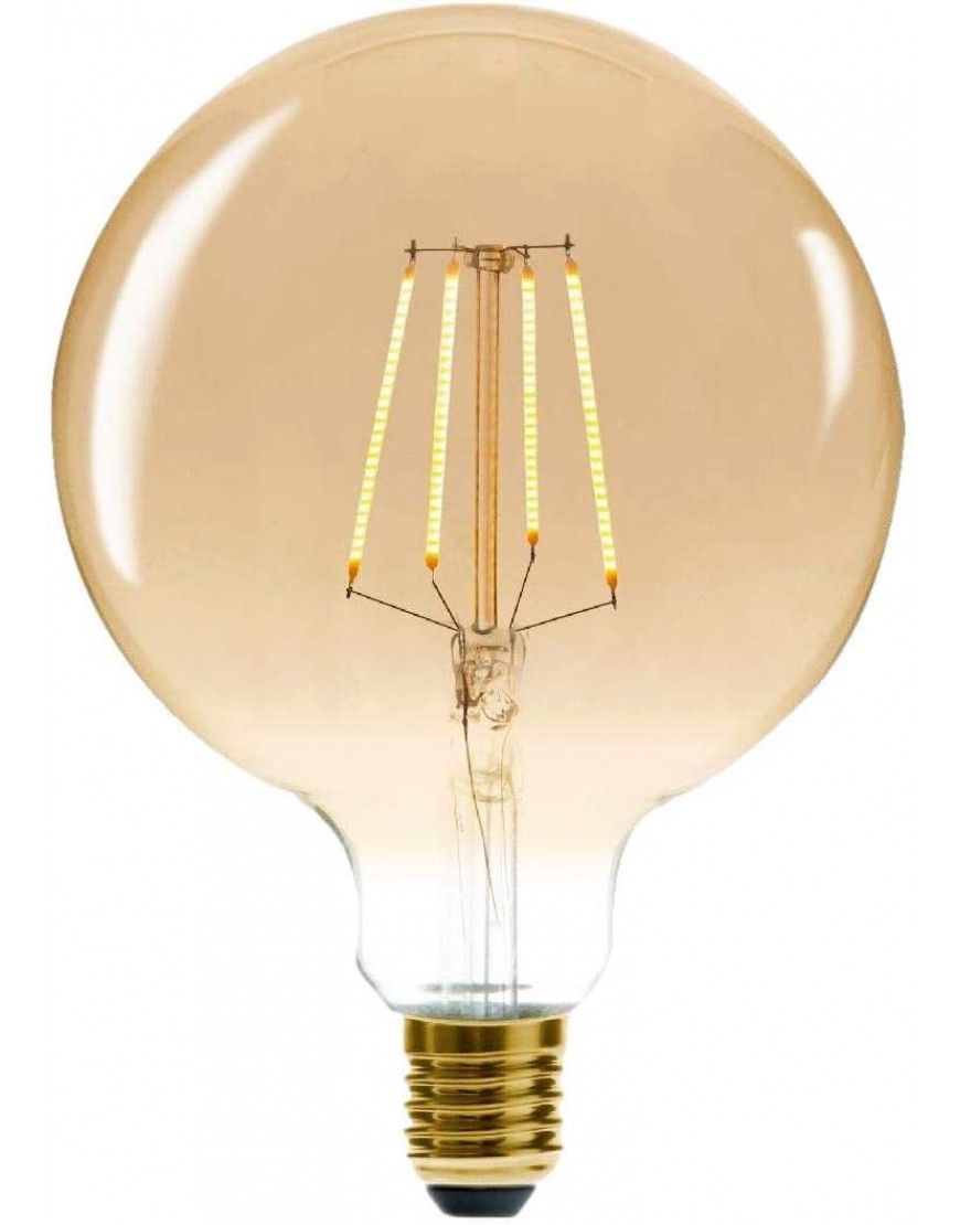 Cflagrant® Très Grosse Ampoule Globe G125 Rétro Vintage à Led Filament Edison Lumière Chaude Utilisable sans Abat Jour Globe 4w Filament Droit B082BKZVZZ