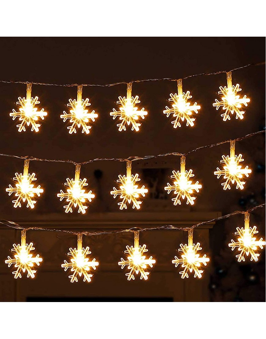 YQZ 100 LED lumières de Noël Flocon de Neige Prise étanche de 32,8 pi dans la lumière de fée pour intérieur extérieur Arbre de Noël décorations de Jardin,Warm White B08NGG4RB2