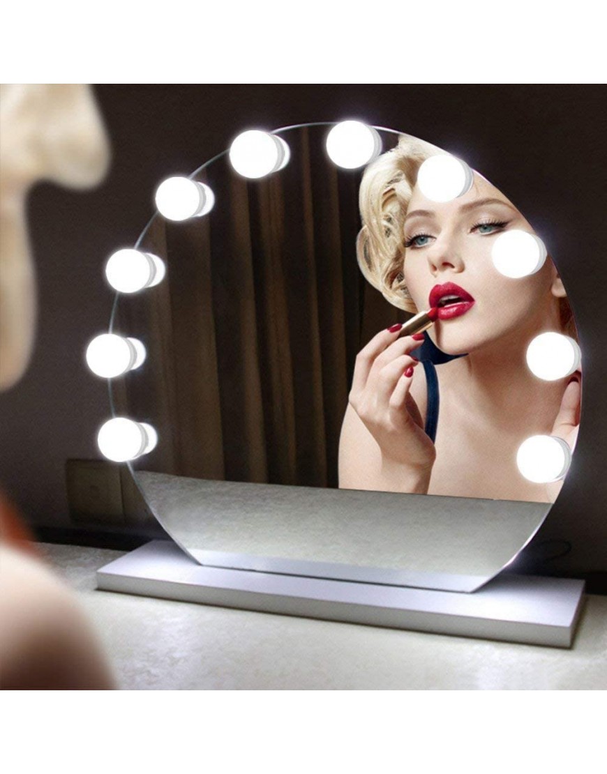 AimdonR Éclairage de Coiffeuse Miroir Hollywood lumière à 10 LED avec Mode lumière et 10 magnitudes possibles pour Miroir de Maquillage Miroir de Salle de Bain B07XQFD2DJ
