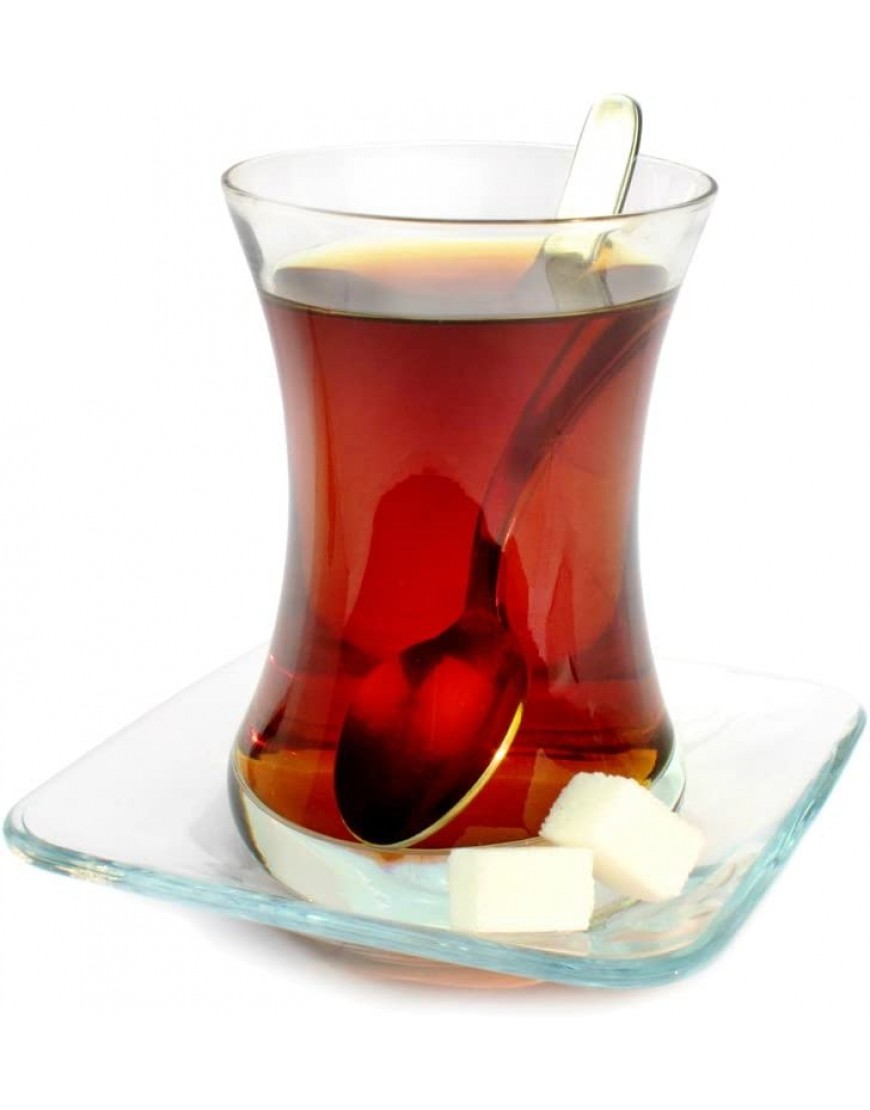 Topkapi 18 pièces de thé turc Filiz-Sultan 6 verres à thé 6 dessous de verre 6 cuillères à café B07RMYPJKY