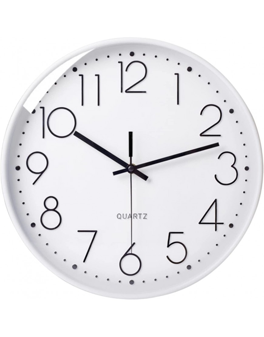 Aischens Horloge Murale sans tic-tac Moderne Silencieuse Quartz Ronde Pendules Murales pour Salon Bureau Salle de Classe Chambre à Coucher 30 cm Blanc B09PDWQV7V