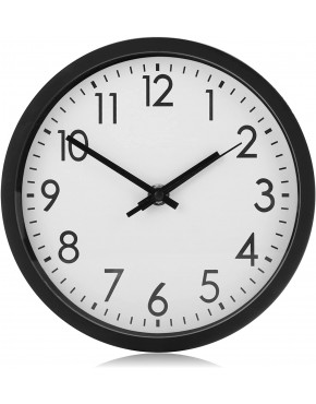 com-four® Horloge Murale analogique avec Grand Cadran Belle Horloge pour Cuisine Salon Chambre et Bureau Ø 20 cm 1 pièce Noir B0848HB4SS