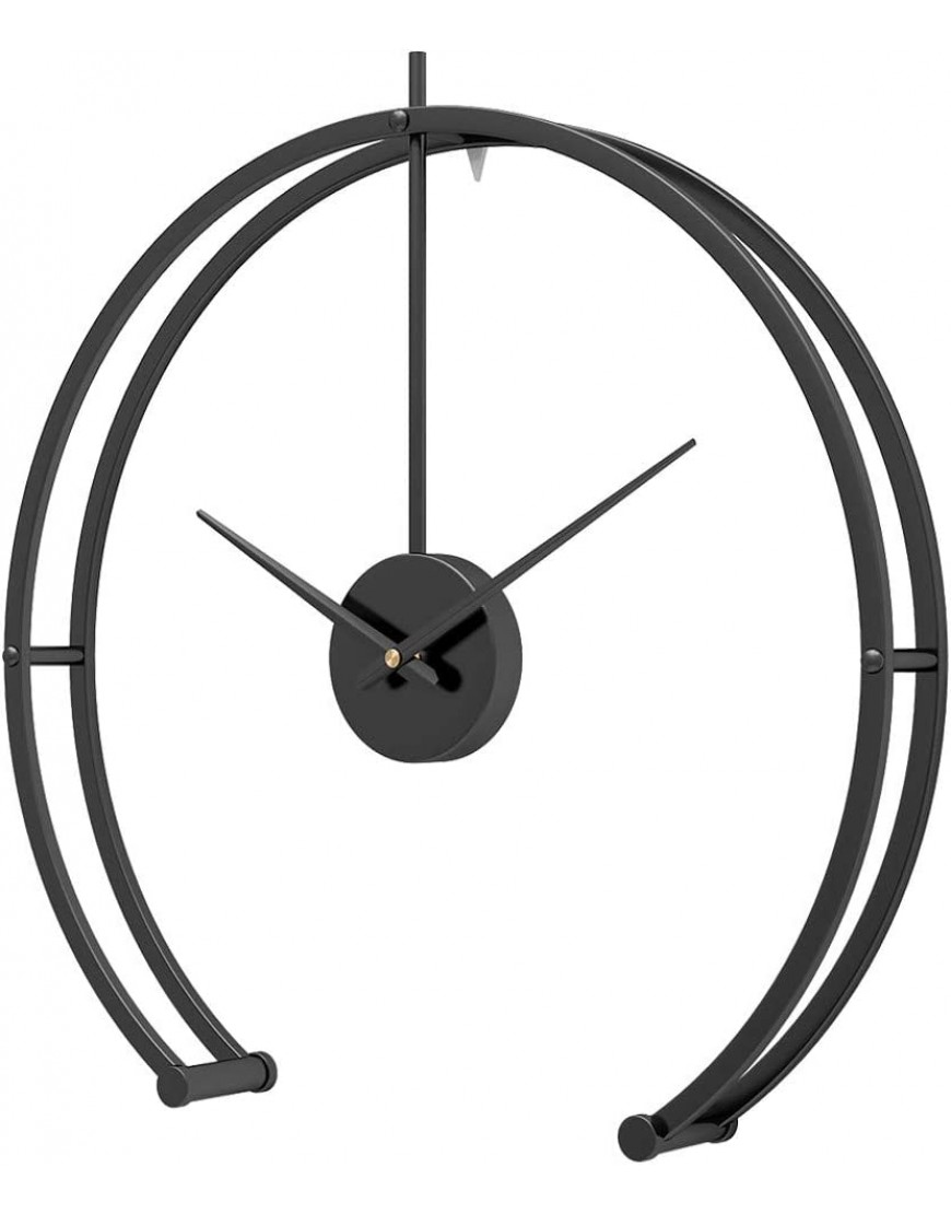 Funtabee Grande Horloge Murale Minimale 50 cm Design Géométrique Original Idéal pour Le Salon Cuisine Séjour Bureau Hôtel Style Moderne Silencieux sans Tictac Noir B0892MZWVX