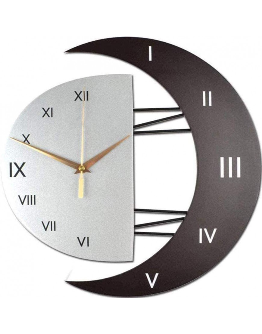Horloge Murale de décoration de l'europe du Nord Horloge créative silencieuse en Forme de Soleil et de Lune pour hôtel de Bureau de Salon -Roman dial 46x46cm B0914XKCZS