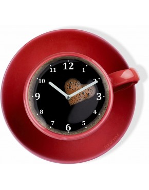 Horloge Murale Moderne pour Cuisine Motif Tasse Perfetta Rouge Verre Acrylique Impression UV Fabriqué en Union Européenne B072SWW677