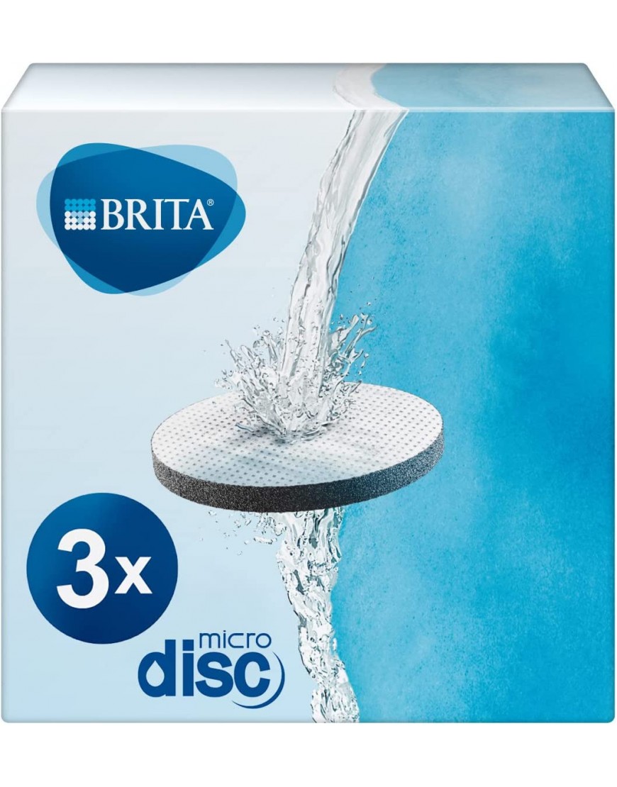 BRITA Pack de 3 filtres Microdisc pour bouteilles et gourdes filtrantes réduit le chlore le plomb et autres impuretés pour une eau du robinet plus pure B00U5Q757K