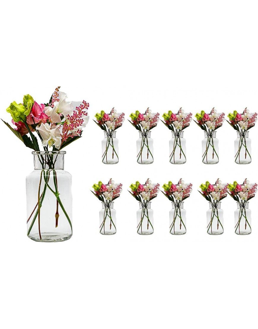 Casavetro Lot de 10 Petits vases en Verre Ronds 13,6 cm de Hauteur vases pour décoration 300 ML B07LD3CYX9