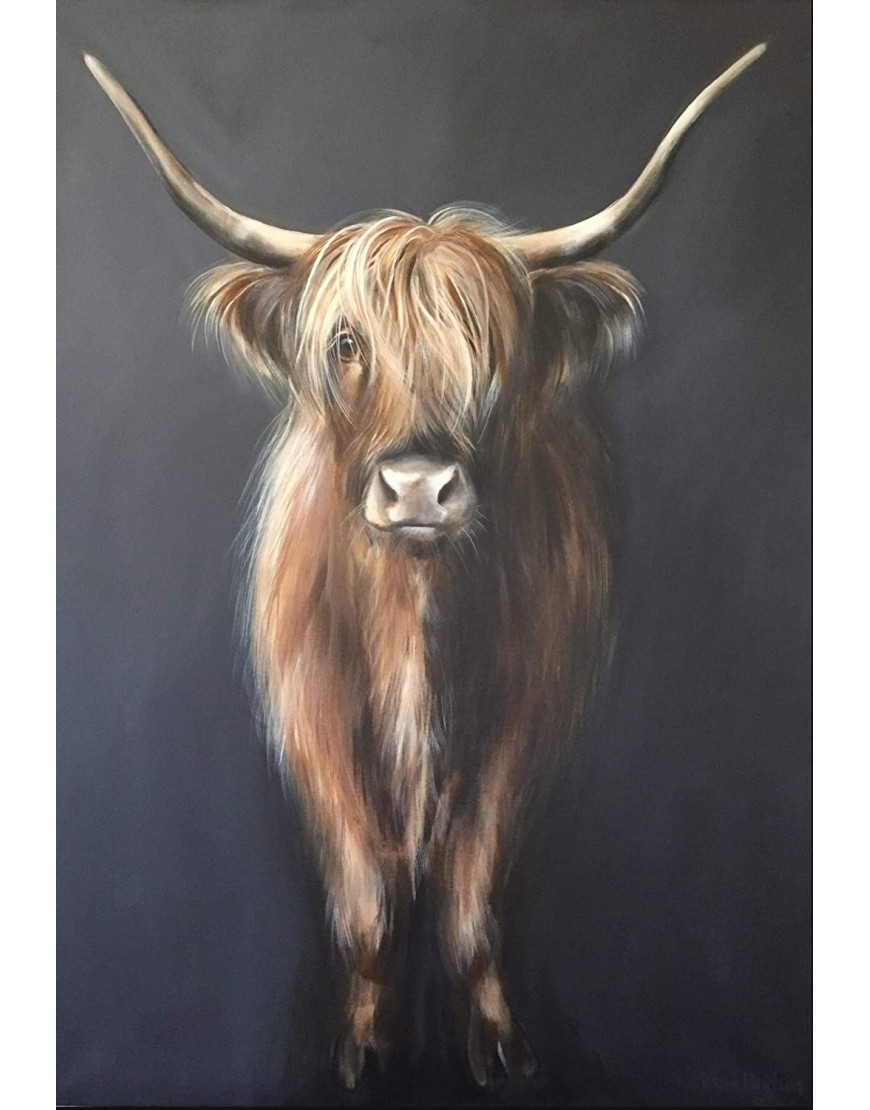 zxianc Photos d'animaux Noir Highland Vache Bovins Toile Art Nordique Peinture Affiches et Gravures Mur Art Photos pour Salon Décor 25x35 cm sans Cadre B09ZV67FD2