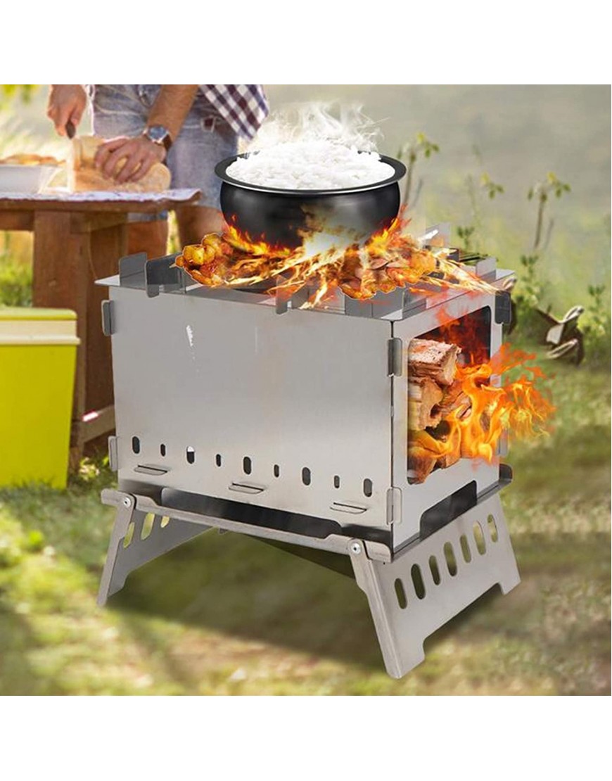 Ensemble de gril portable au charbon de bois barbecue pliant avec sac de rangement gril pour fumoir en acier inoxydable pour l'extérieur pique-nique camping fête d'été au jardin B0B1PDJHC8